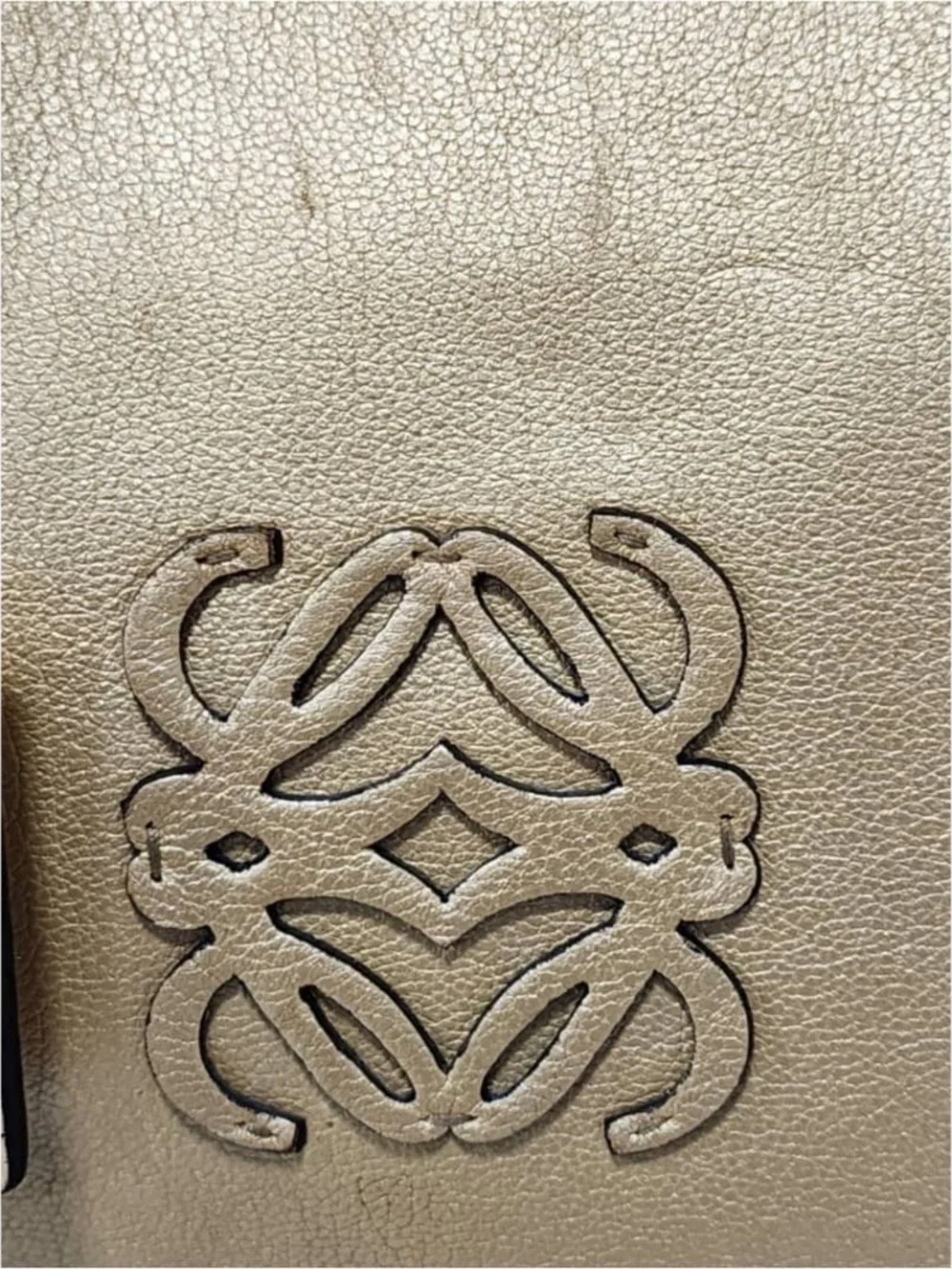 Authentic LOEWE Metallic Goatskin Amazona 36 Shoulder Bag Gold